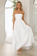 Dancing In Magic Strapless Maxi Dress White