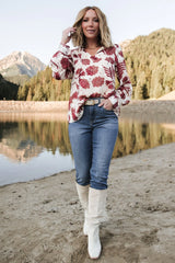 Charlotte Tie Blouse | Cream + Rust
