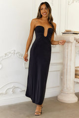 Temperature Rising Strapless Maxi Dress Black