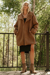 Damien Sherpa Coat | Dark Camel