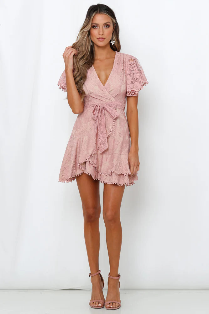 Darling Days Dress Blush Beige