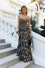 Twirl With Me Strapless Maxi Dress Black