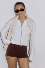 Winter Love Story Cable Knit Cardigan White