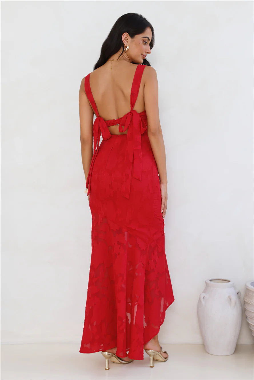Enchanted Empire Maxi Dress Red