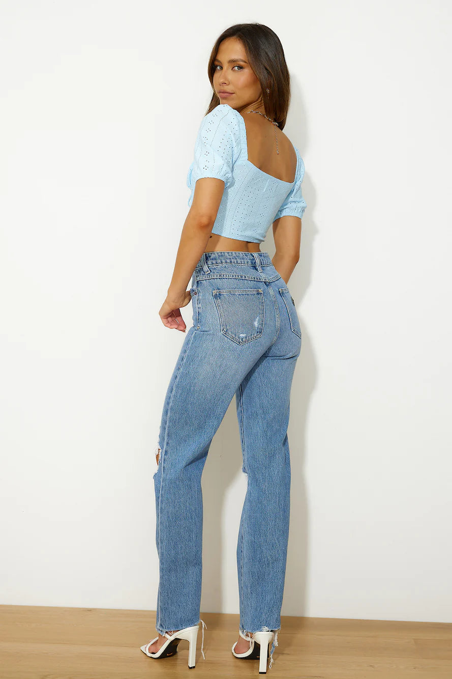 Cooler Than You Crop Top Blue