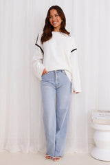 Warm Cottage Knit Sweater White