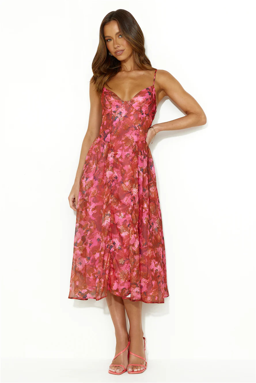 Your Aroma Midi Dress Red