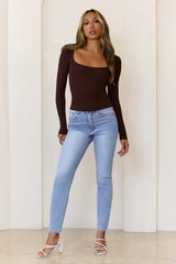 BASE Luxe Rib Wear Now Long Sleeve Top Chocolate