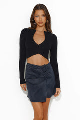 Girls' Time Ribbed Top Black