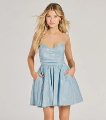 Grace Strapless A-Line Glitter Party Dress