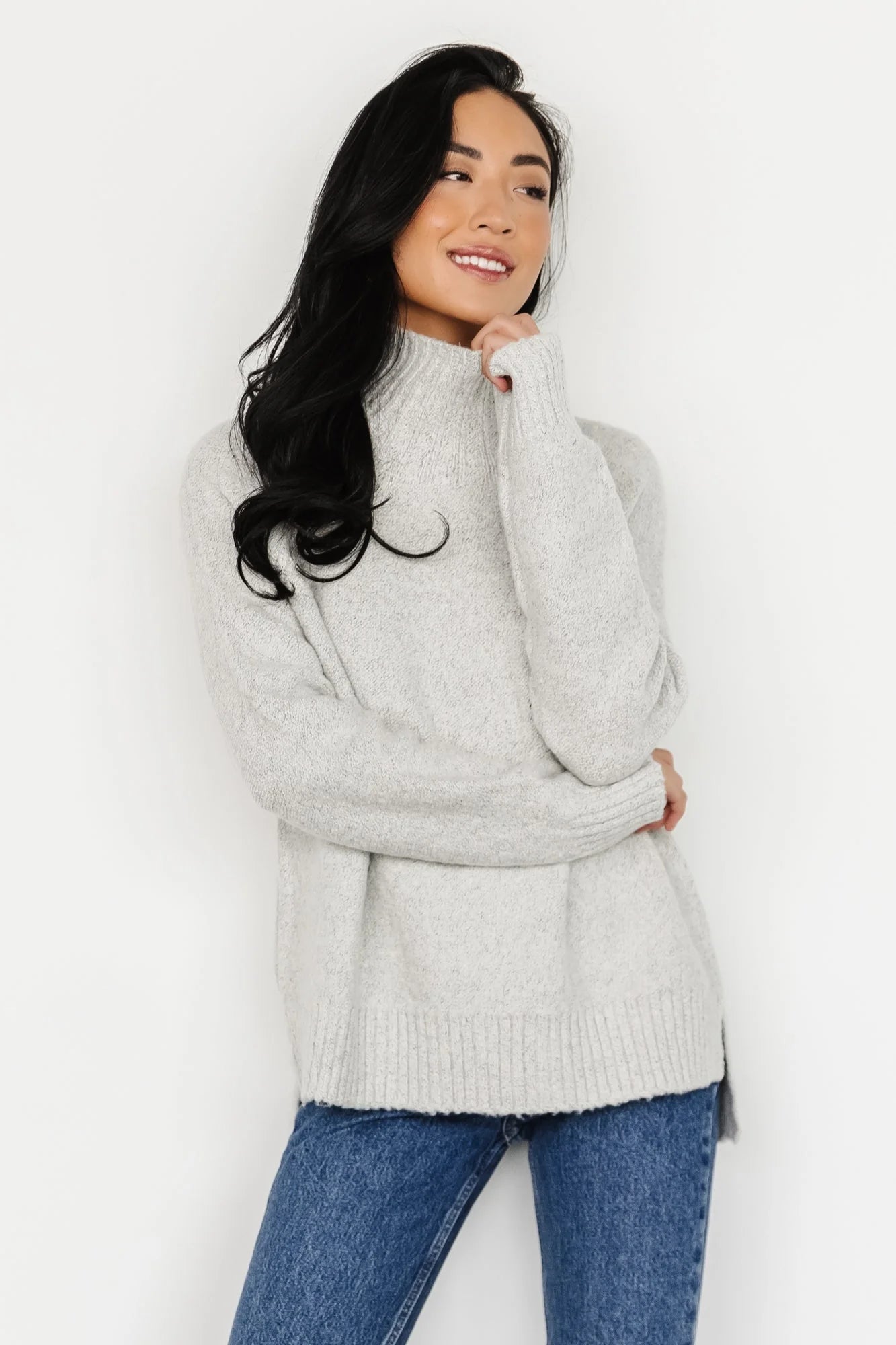 Oaklynn Turtleneck Sweater | Light Gray