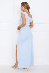 Elegant Euphoria Off Shoulder Maxi Dress Blue