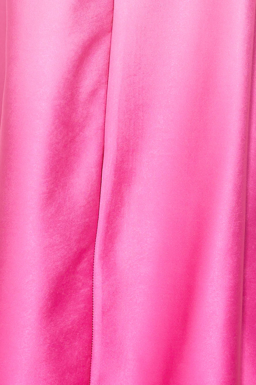 Explore The Unknown Satin Maxi Dress Pink