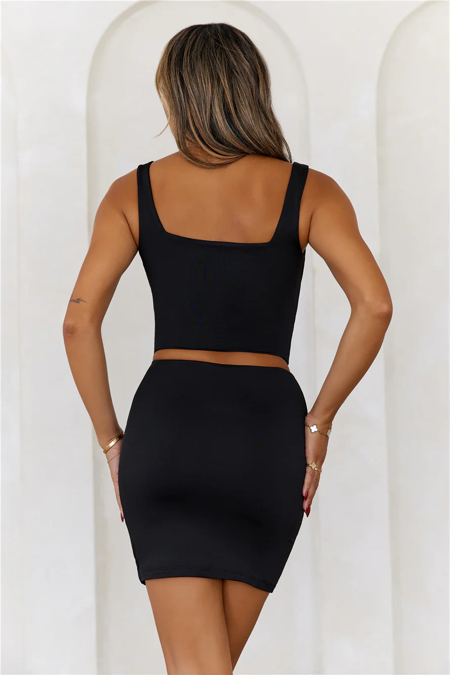 BASE  One And Only Singlet Crop Top Black