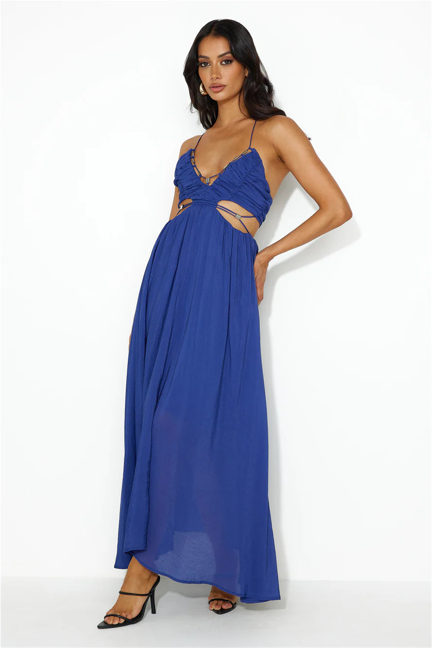 Frolicking Lover Maxi Dress Navy