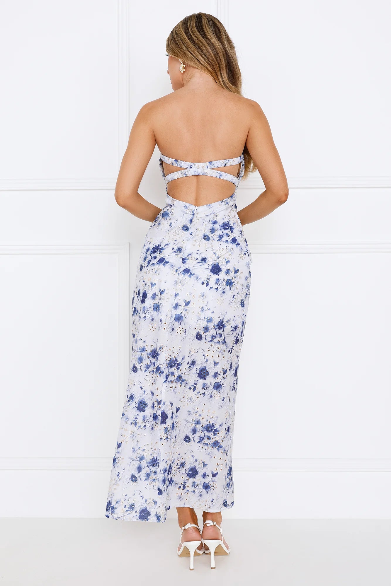 Full Of Love Strapless Maxi Dress Navy