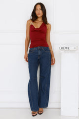 Billionaire Babe Halter Top Burgundy
