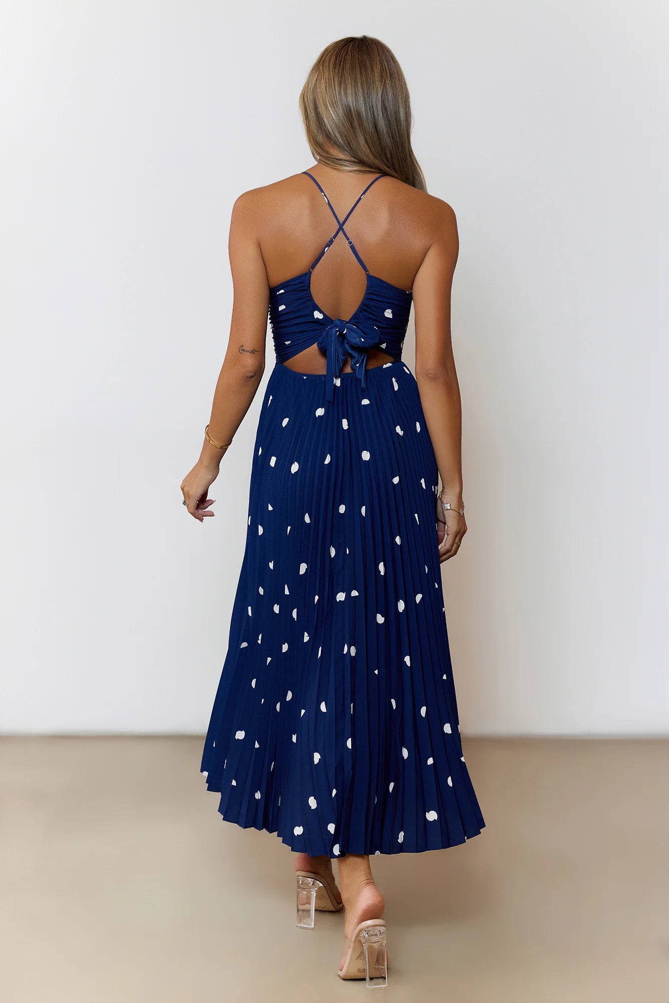 Dotty Daydream Midi Dress Navy