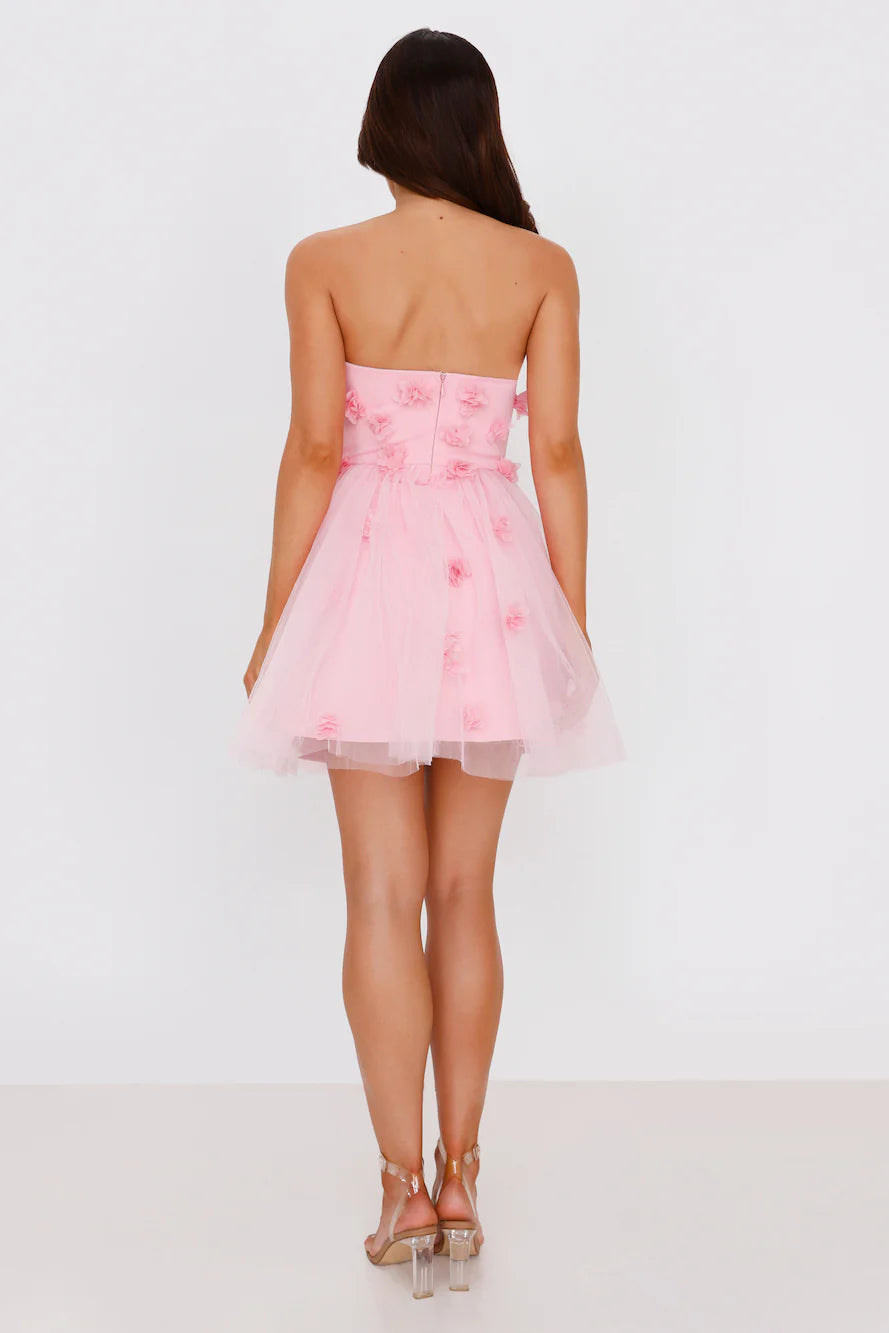 Wildflower Energy Strapless Mini Dress Pink