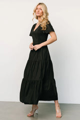 Johanne Poplin Dress | Black