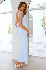 Fitted For You Maxi Dress Blue
