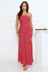 Cocktail Queen Strapless Maxi Dress Pink