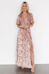 Uma Velvet Maxi Dress | Blush + Silver