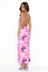Unlike You Mesh Maxi Dress Pink