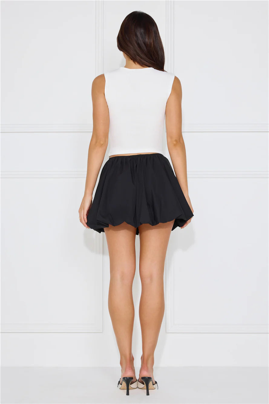 Girl Gossip Bubble Mini Skirt Black