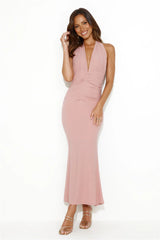 That's Hot Halter Midi Dress Pink