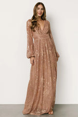 Charlene Maxi Dress | Rose Gold