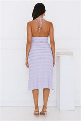 Daisy Dancer Halter Midi Dress Lilac