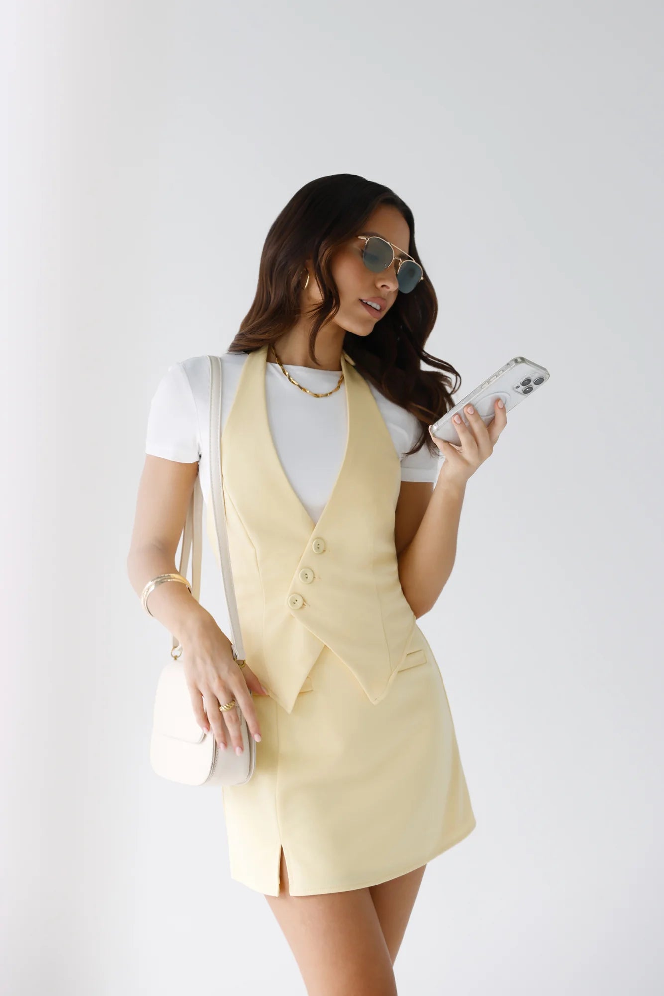 City Sunsets Halter Vest Top Yellow