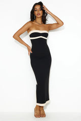 As Sleek As Ever Strapless Maxi Dress Black