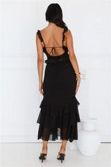 Golden Rooftops Midi Dress Black