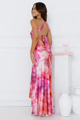 Call Me Pretty One Shoulder Satin Maxi Dress Purple