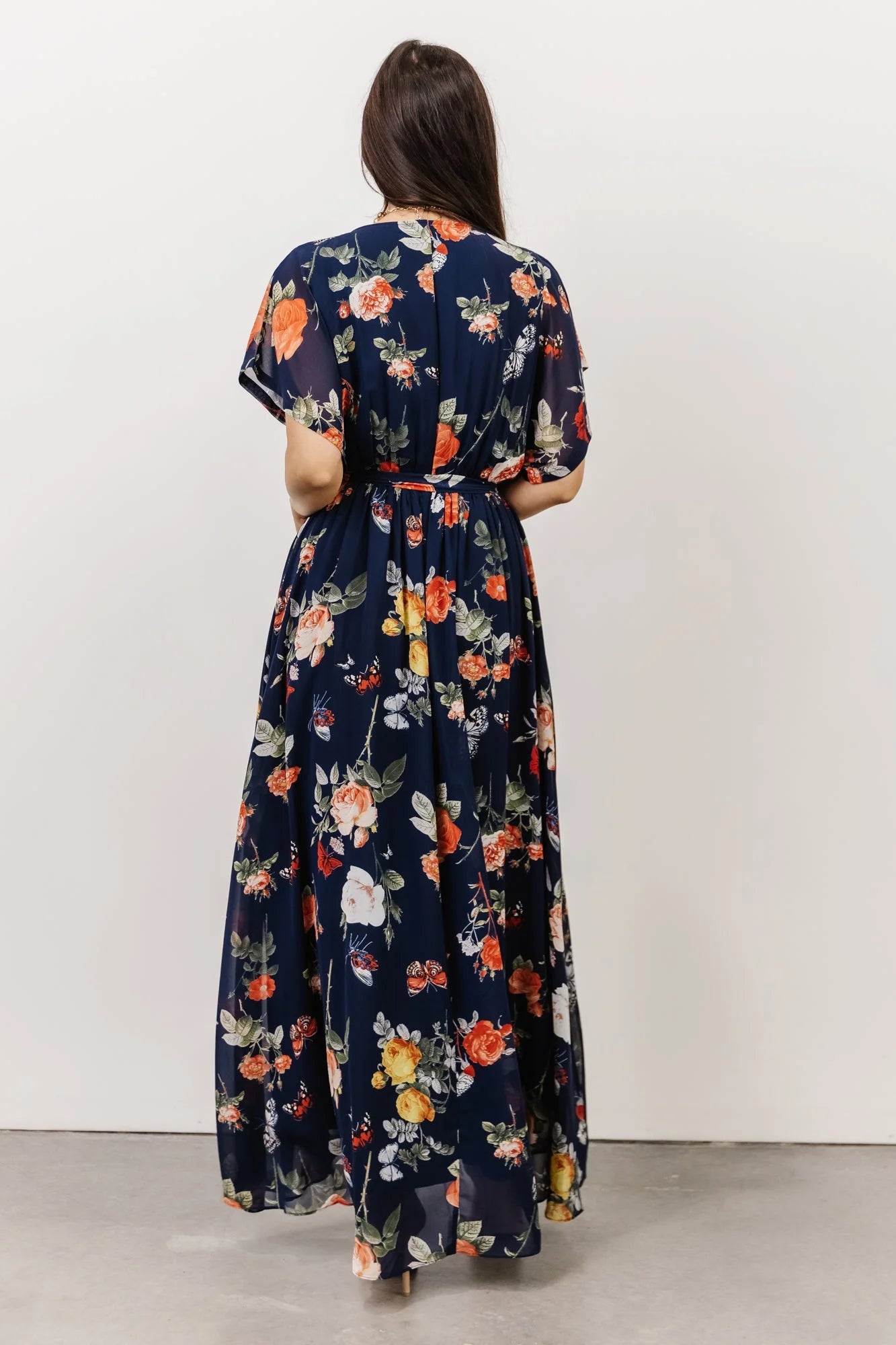 Madeline Maxi Dress | Navy + Coral Floral