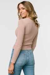 Sora Ribbed Top | Taupe