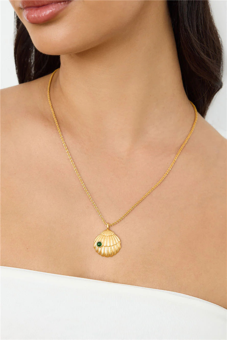 18k Gold Plated Shell Dance Necklace Gold