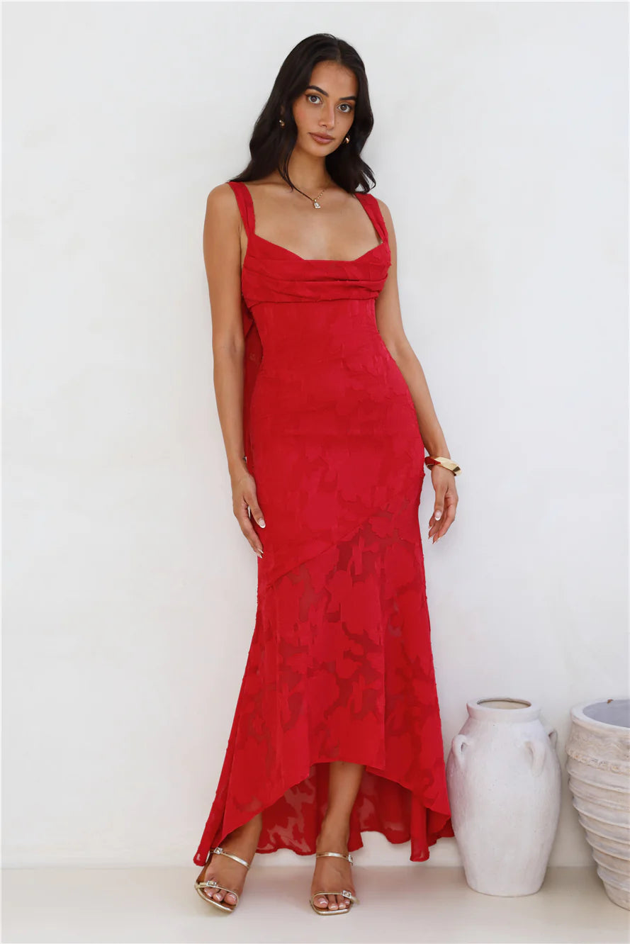 Enchanted Empire Maxi Dress Red