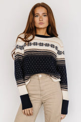 Griffin Knit Sweater | Navy Multi