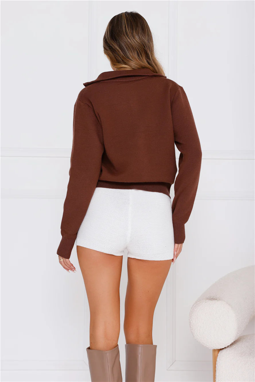 Embracing Comfort Knit Cardigan Chocolate