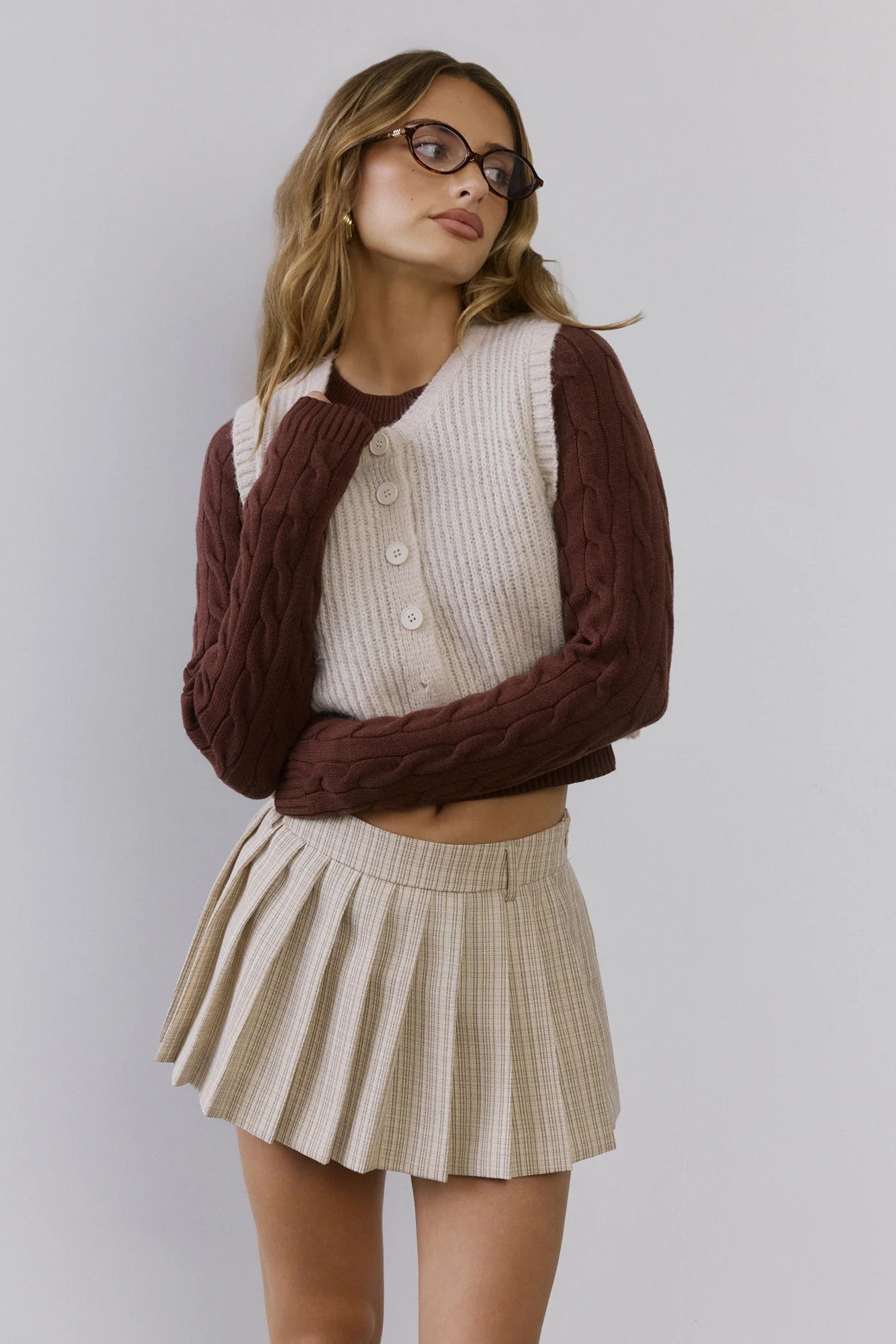 Cosy Cabin Knit Vest Ivory