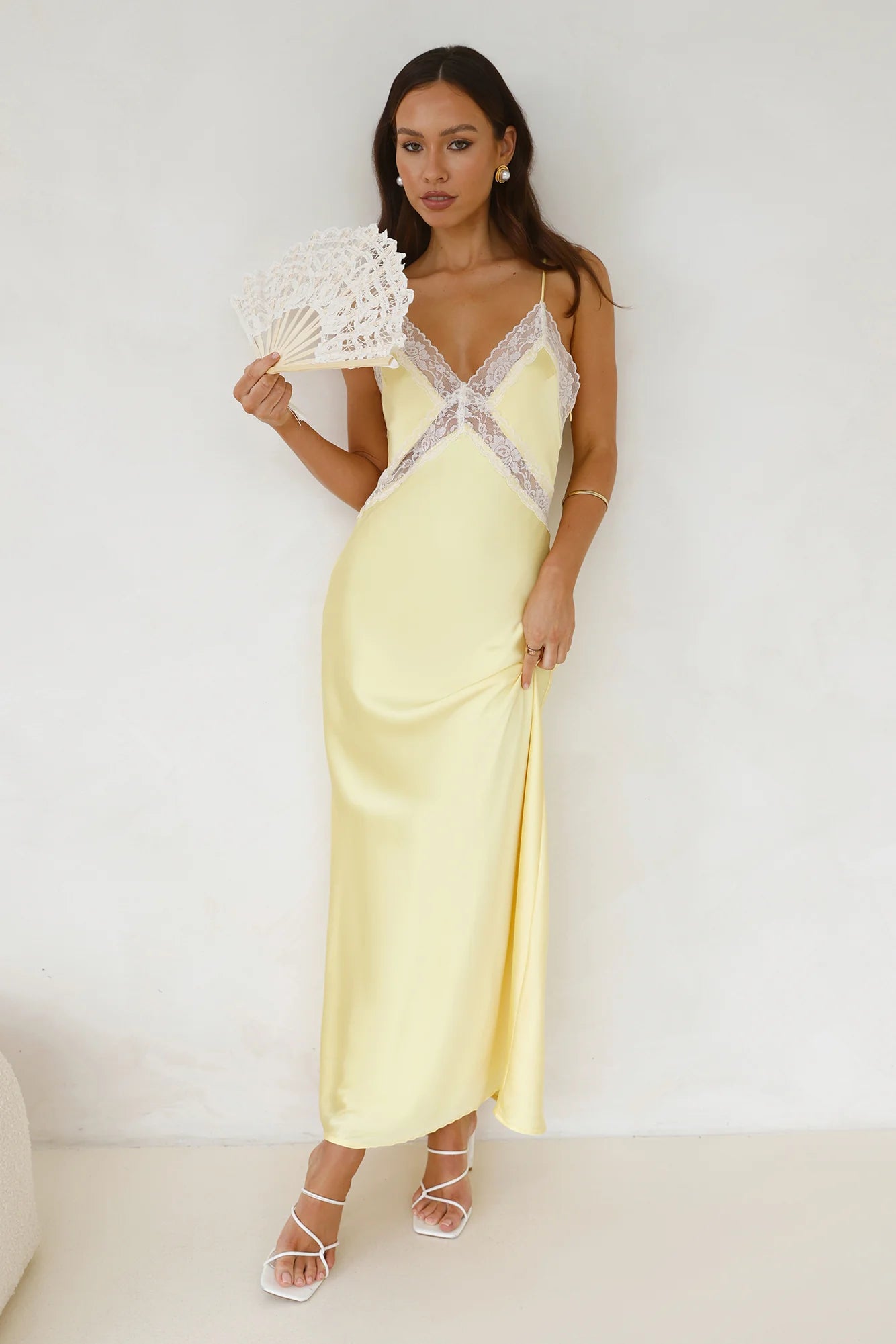 Ultimate Love Satin Slip Maxi Dress Yellow