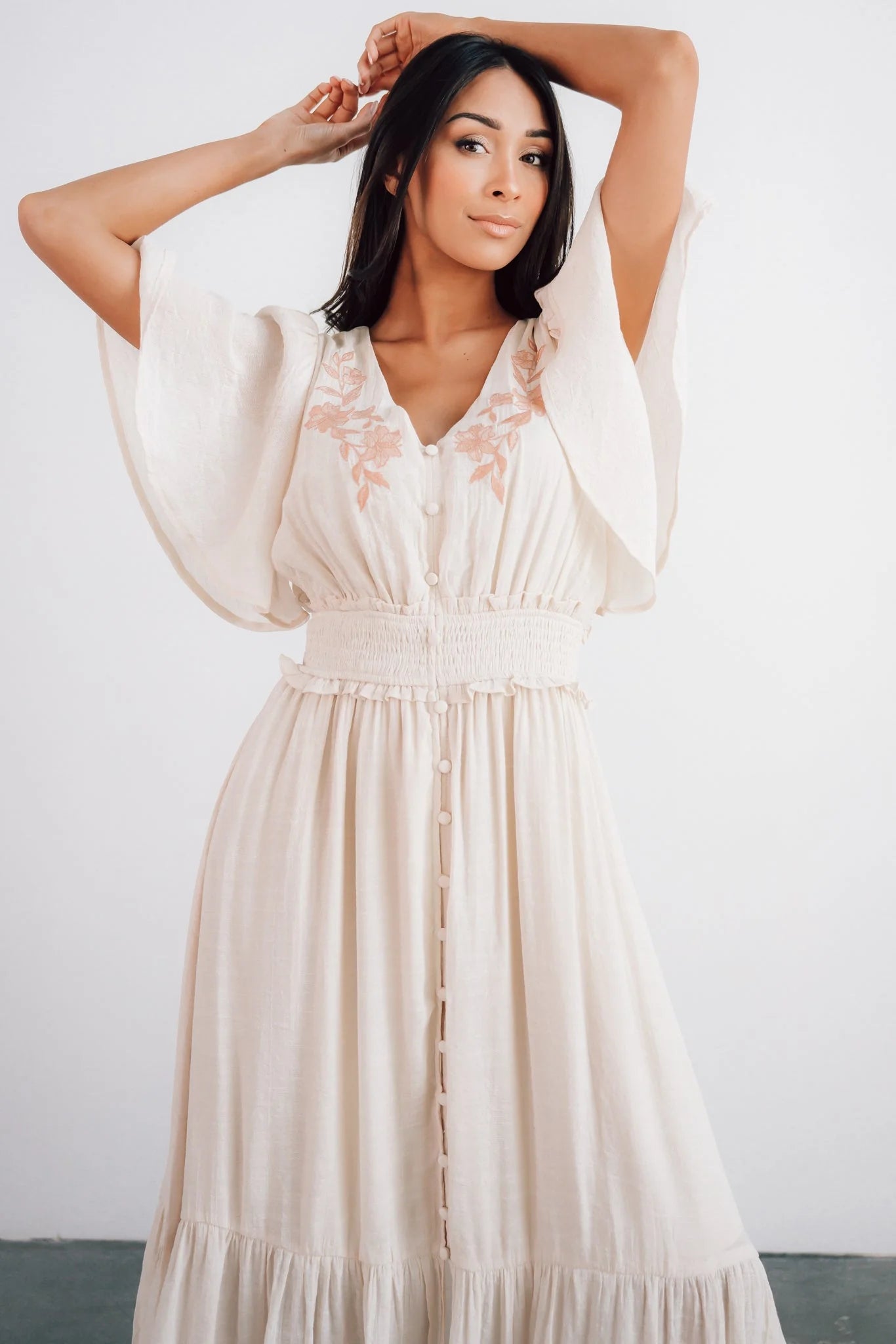 Luz Embroidered Maxi Dress | Natural