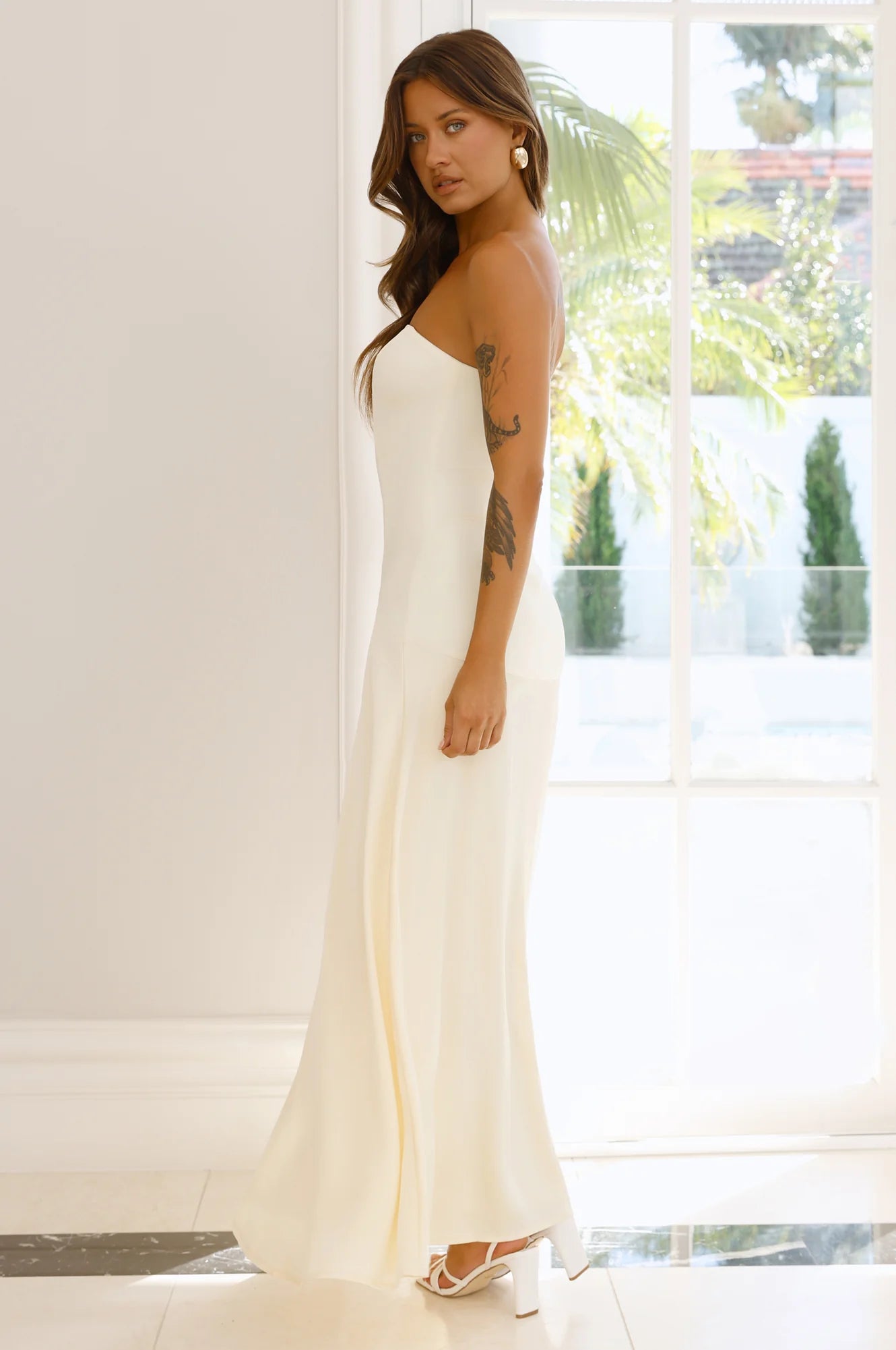 Daydream Darling Strapless Maxi Dress Yellow