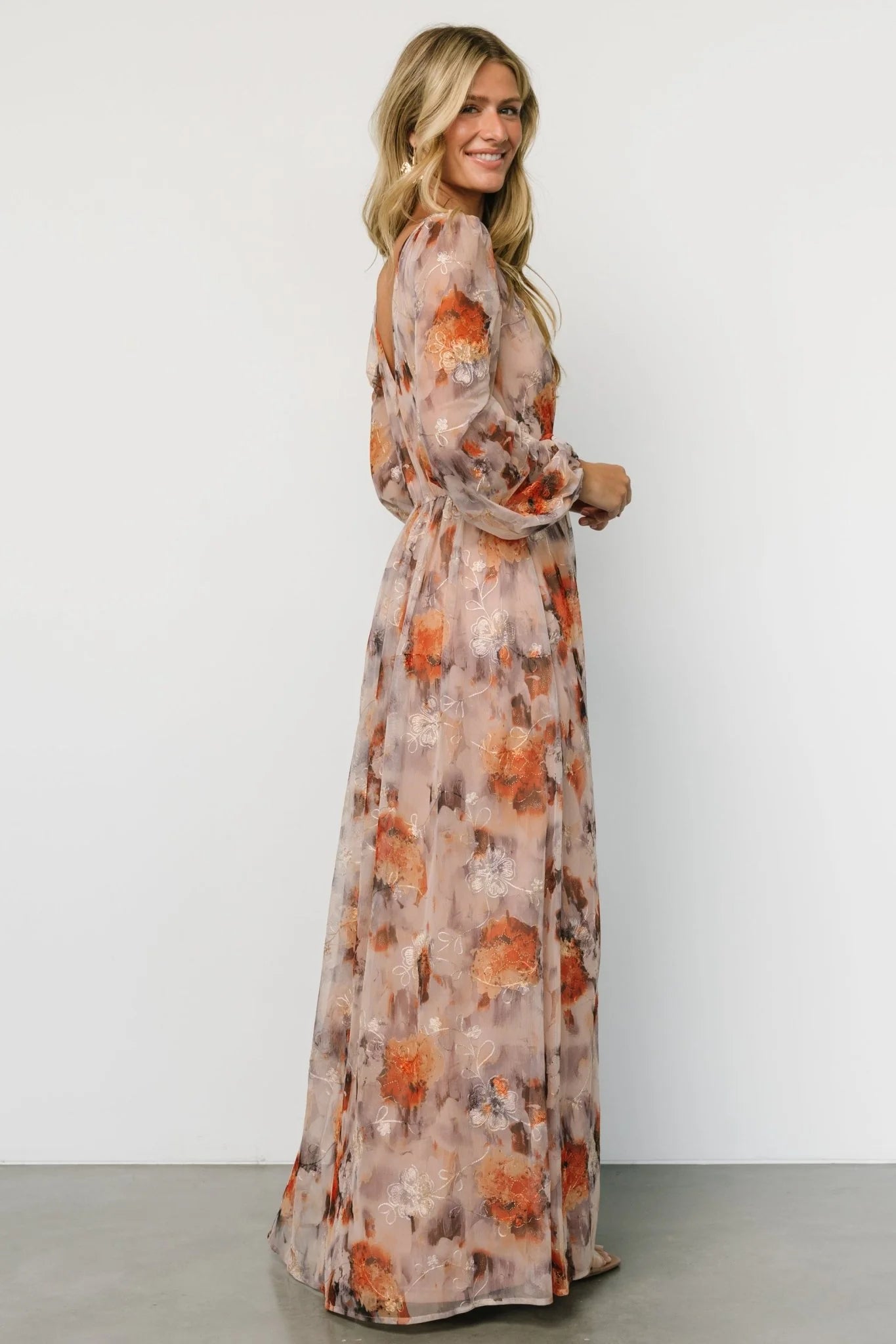 Helene Maxi Dress | Taupe Multi