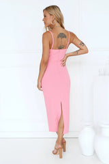 Confident Gal Midi Dress Pink