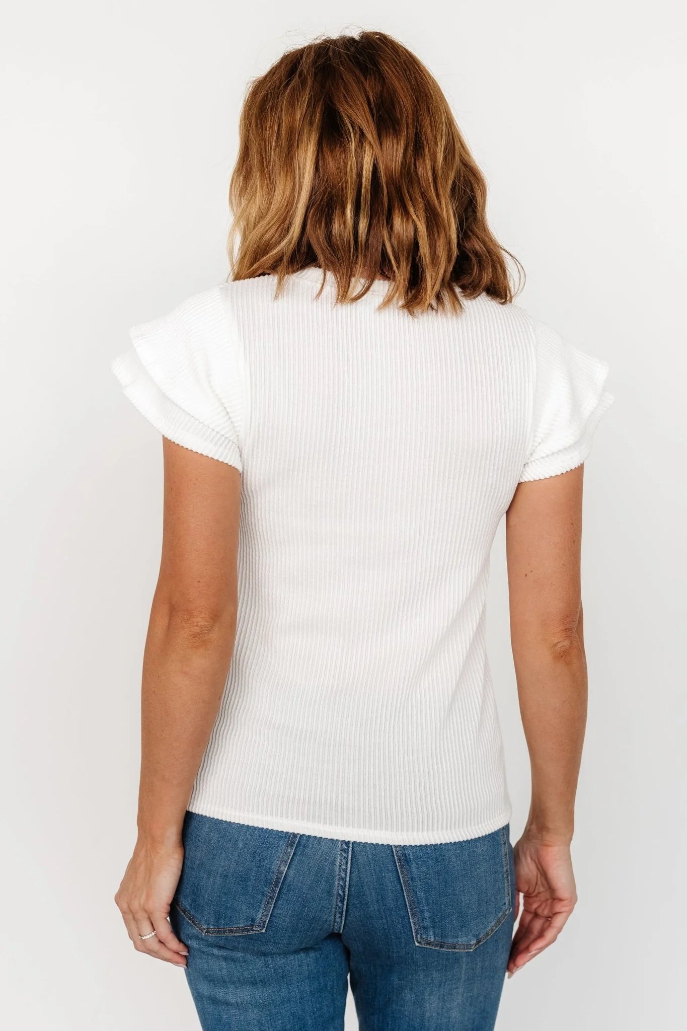 Lianna Ribbed Top | Off White