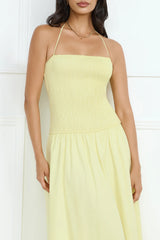 Unmatched Energy Halter Maxi Dress Yellow